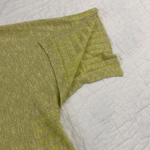 Anthropologie Alicia Green Shimmer Linen Blend Pull Over size Small - Picture 7 of 10